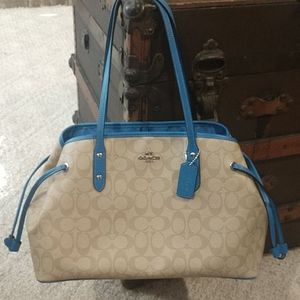 Coach Signature Drawstring Carryall Shoulder Bag